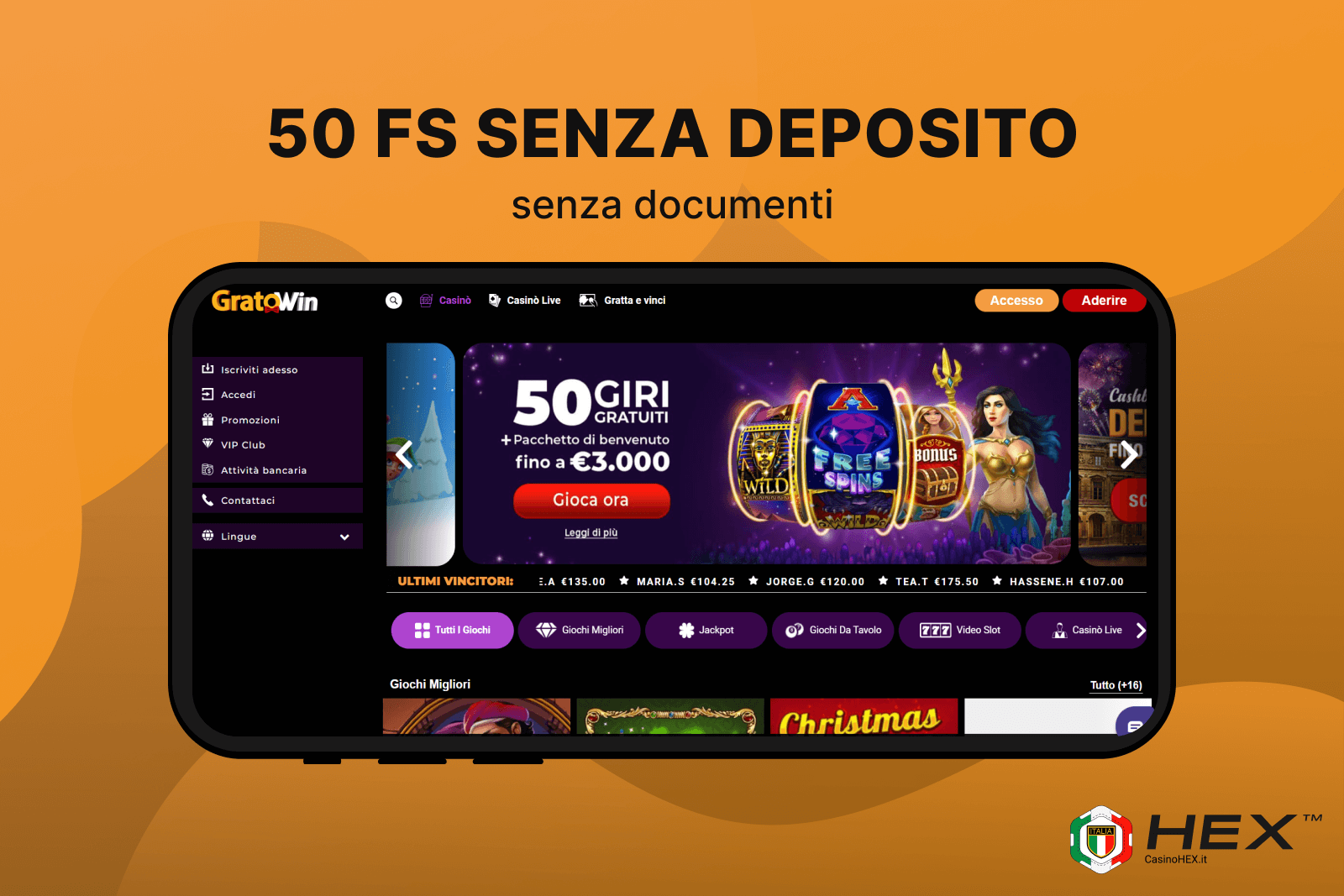 Bonus senza deposito casino non AAMS