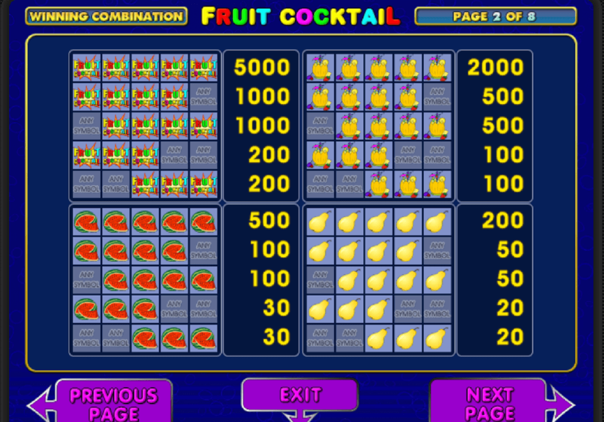 Fruit cocktail slot machine