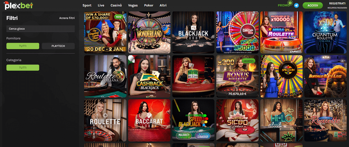 Plexbet casino live