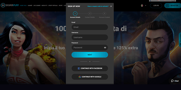 Silverplay Registrazione