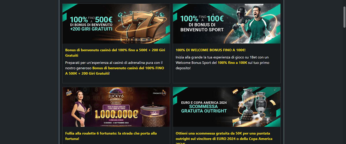 1Bet Promozioni