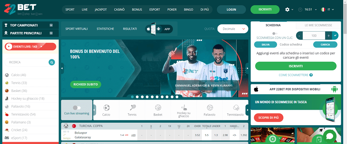 22Bet Casino Scommesse