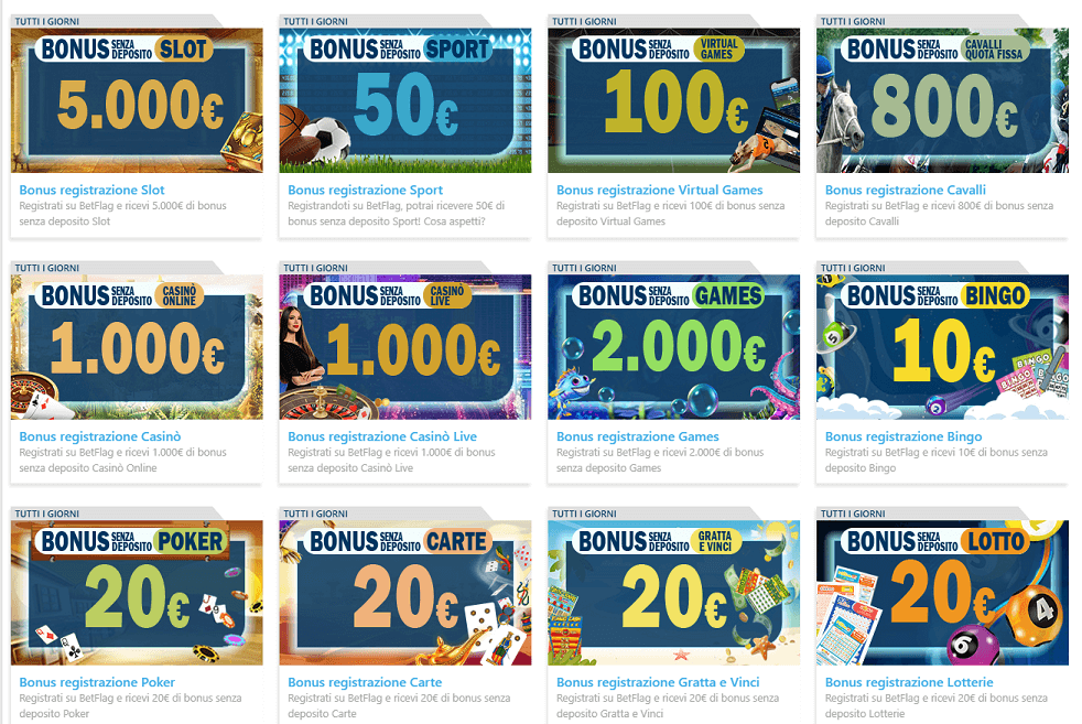 Bonus senza deposito Betflag