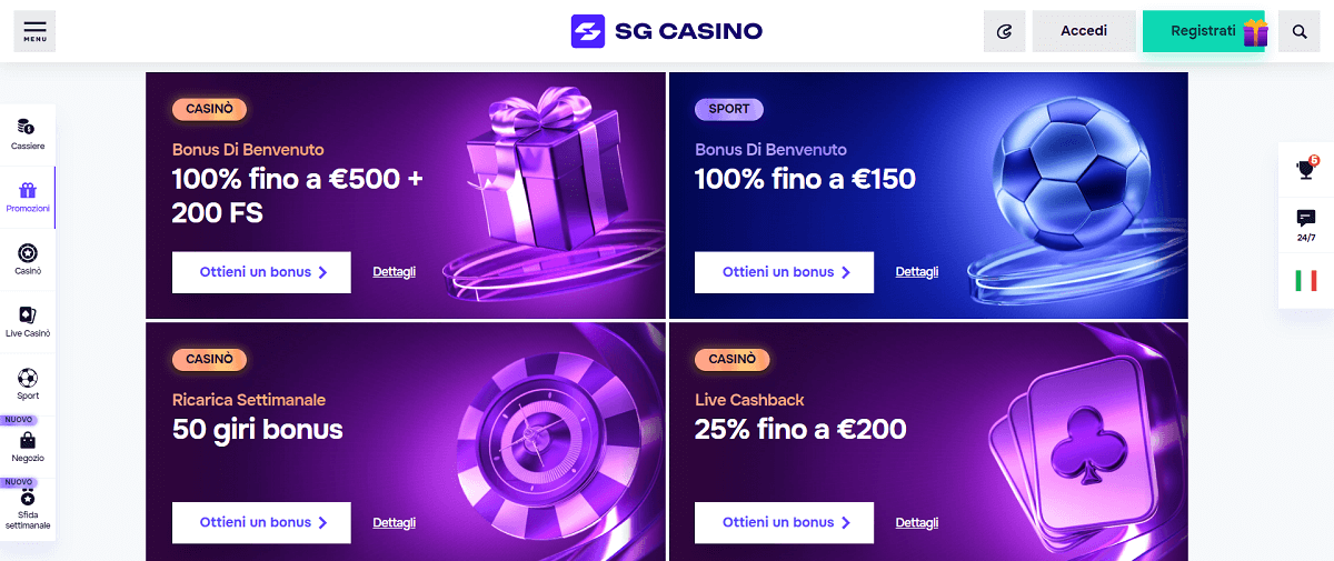 SG Casino Promozioni